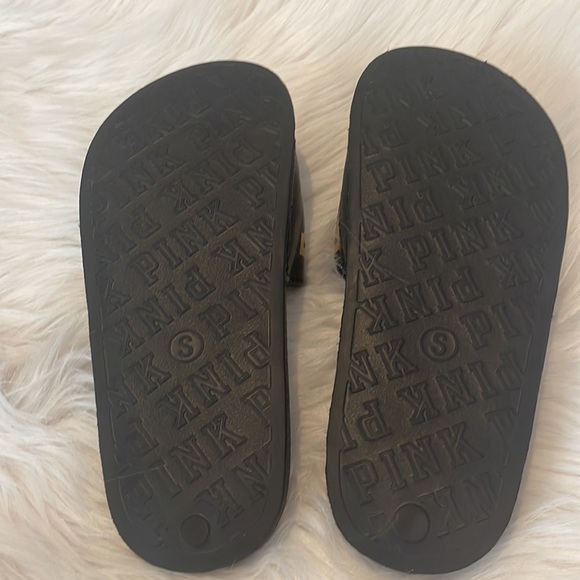 NWOT PINK Black Gold Slides Small - Picture 4 of 5